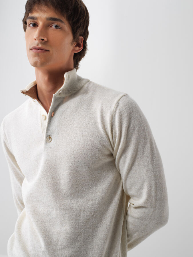 Wool Stand Collar Basic Sweater - Xint