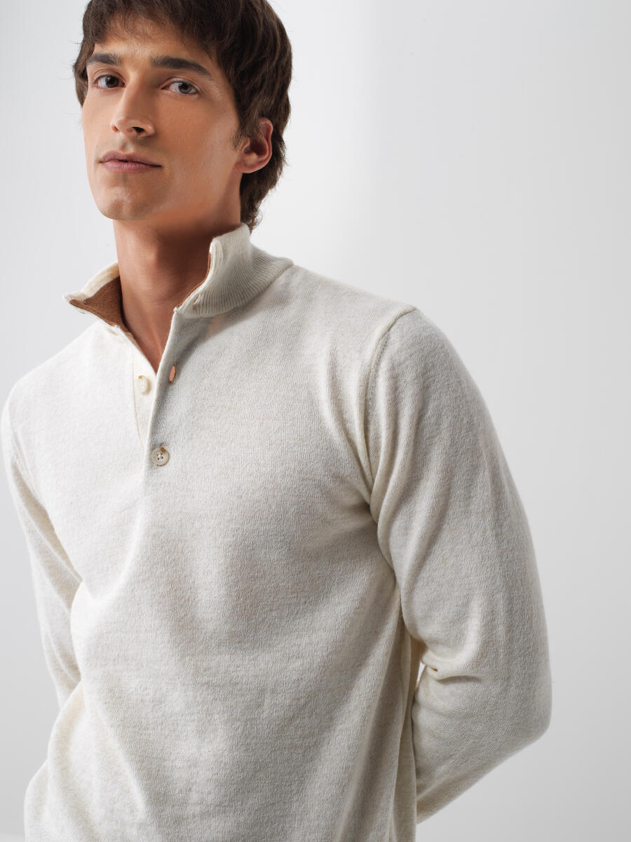 Wool Stand Collar Basic Sweater