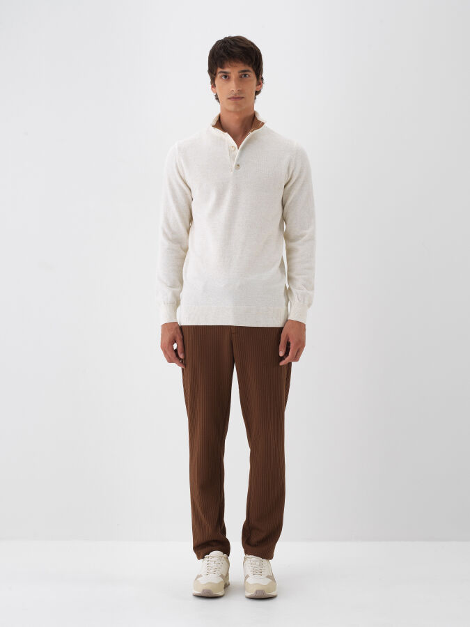 Wool Stand Collar Basic Sweater - 2