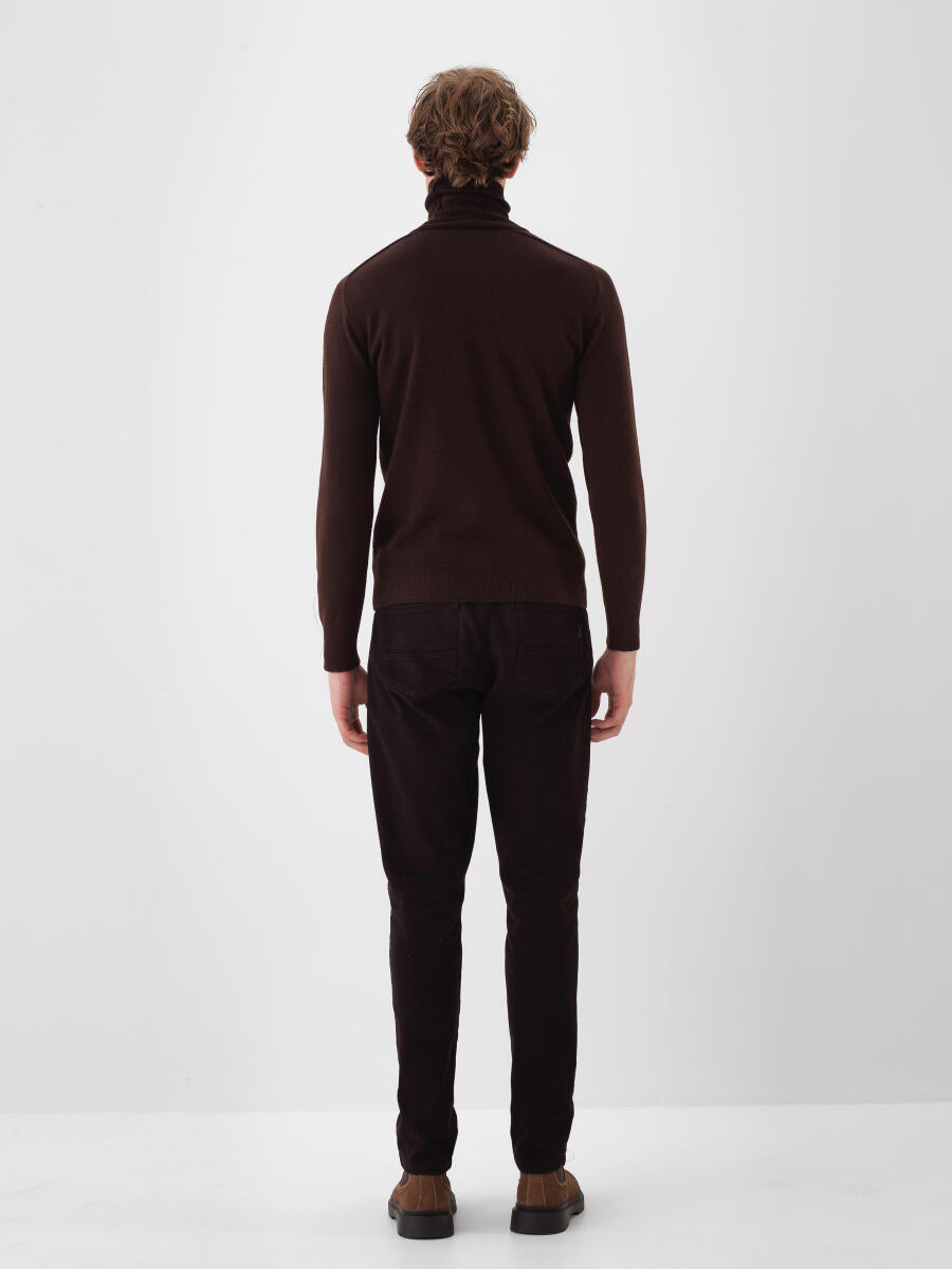 Wool Turtleneck Basic Sweater - 5