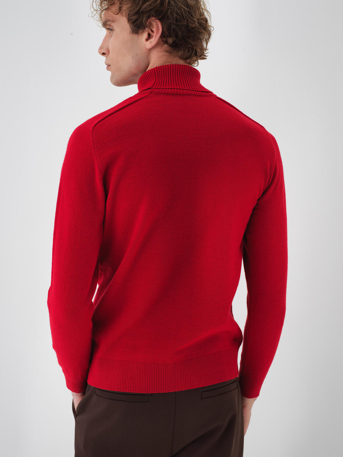 Wool Turtleneck Basic Sweater - 4