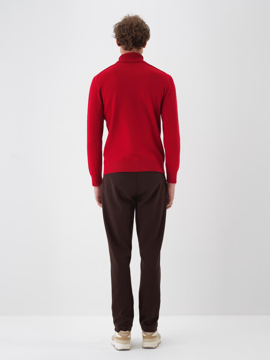 Wool Turtleneck Basic Sweater - 4