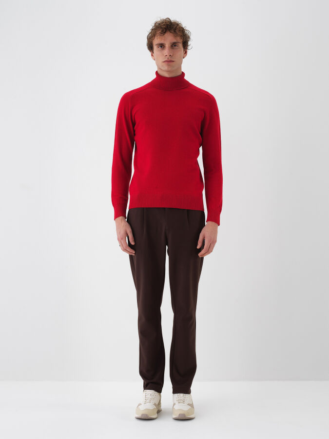 Wool Turtleneck Basic Sweater - 1