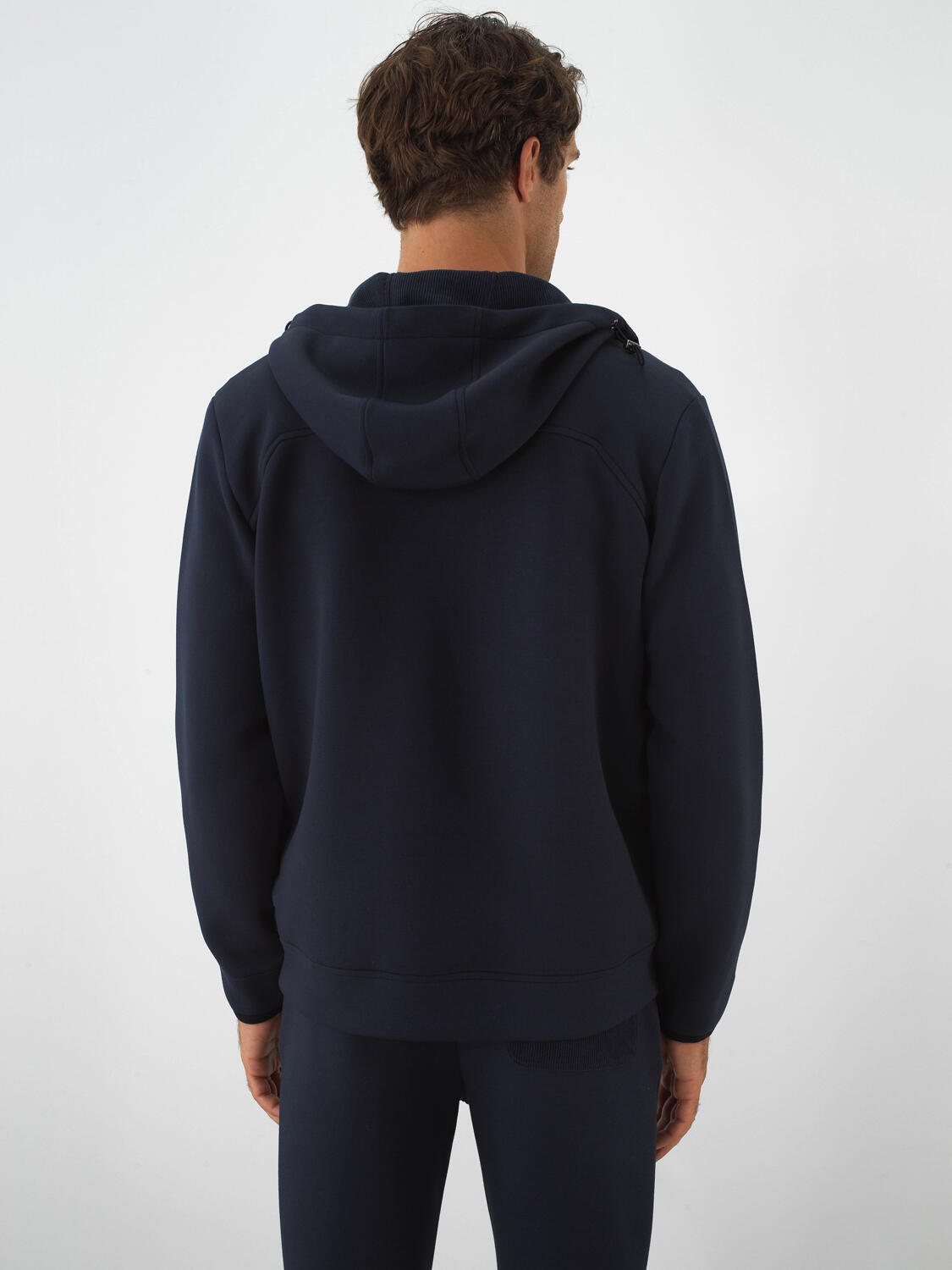 Navy Blue Cotton Textured Regular Fit Sweatpants - 4