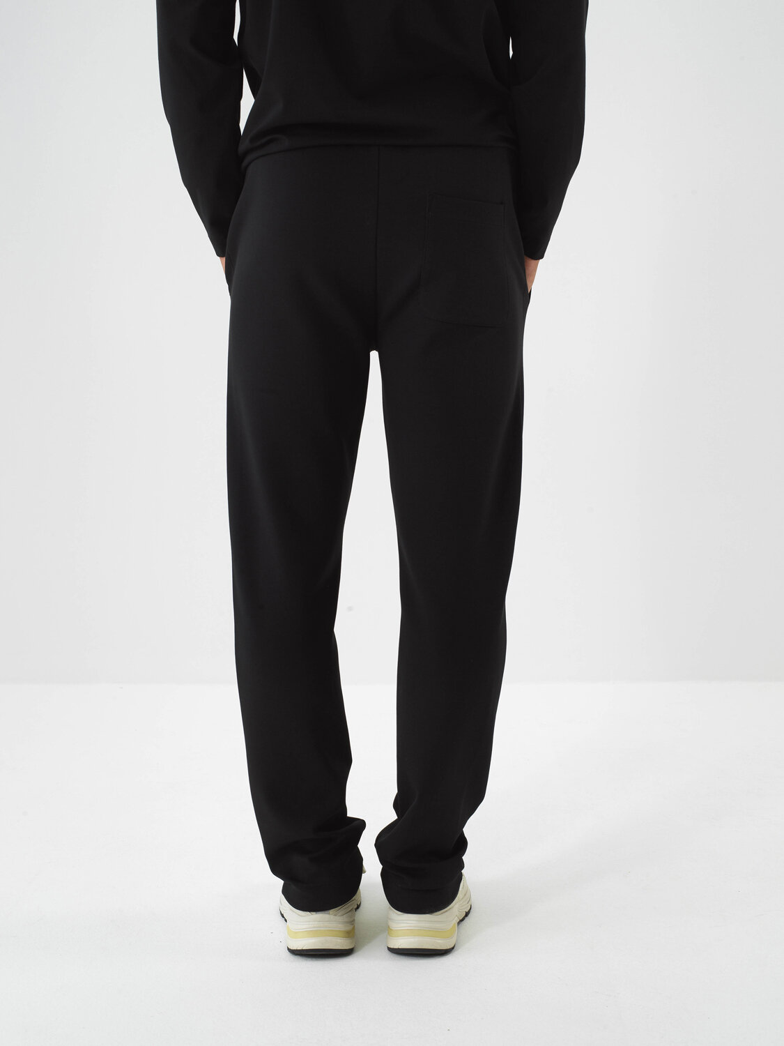 Black Cotton Textured Regular Fit Sweat Pants - Xint