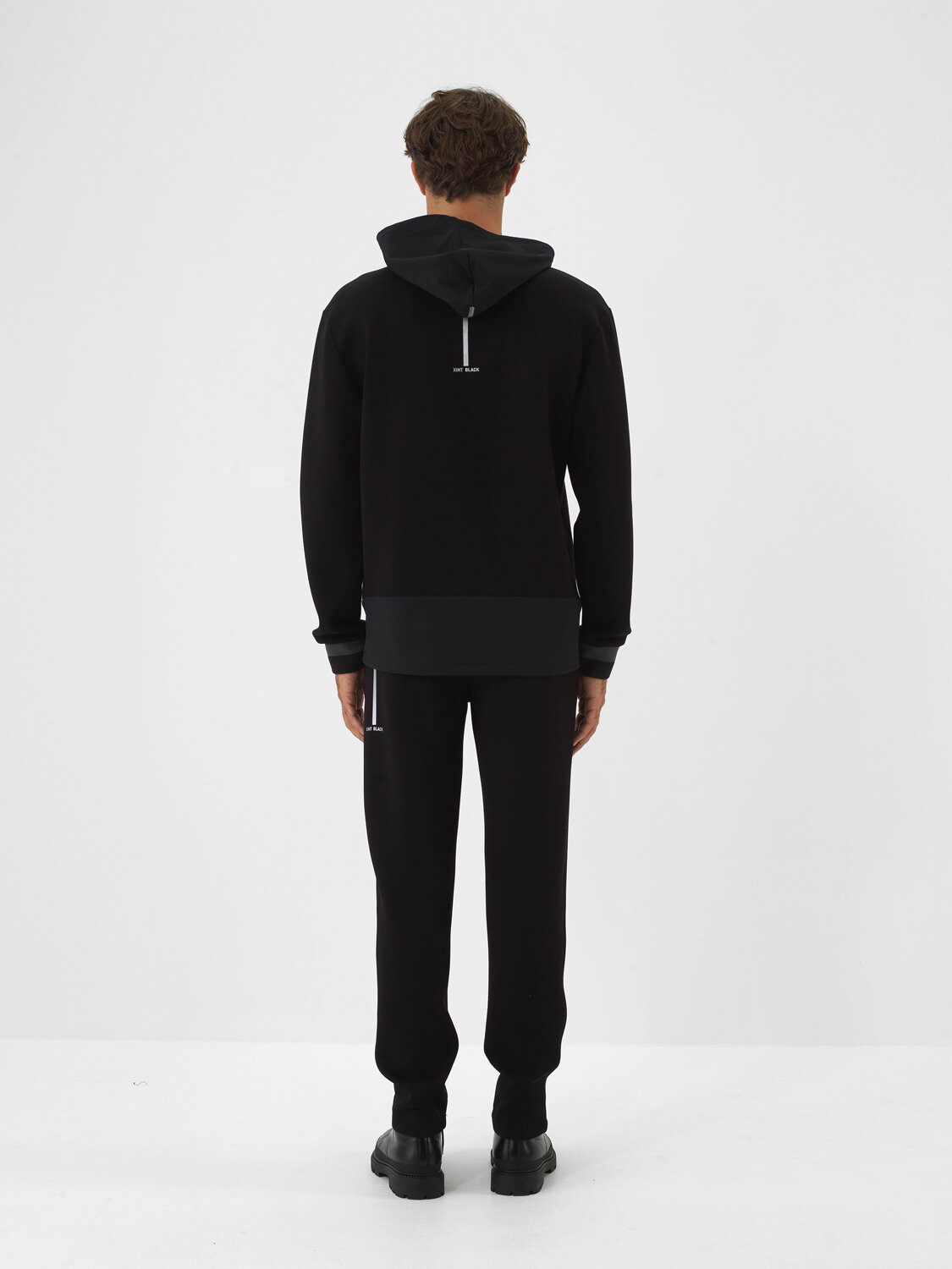 Black Cotton Textured Regular Fit Sweatshirt - Xint