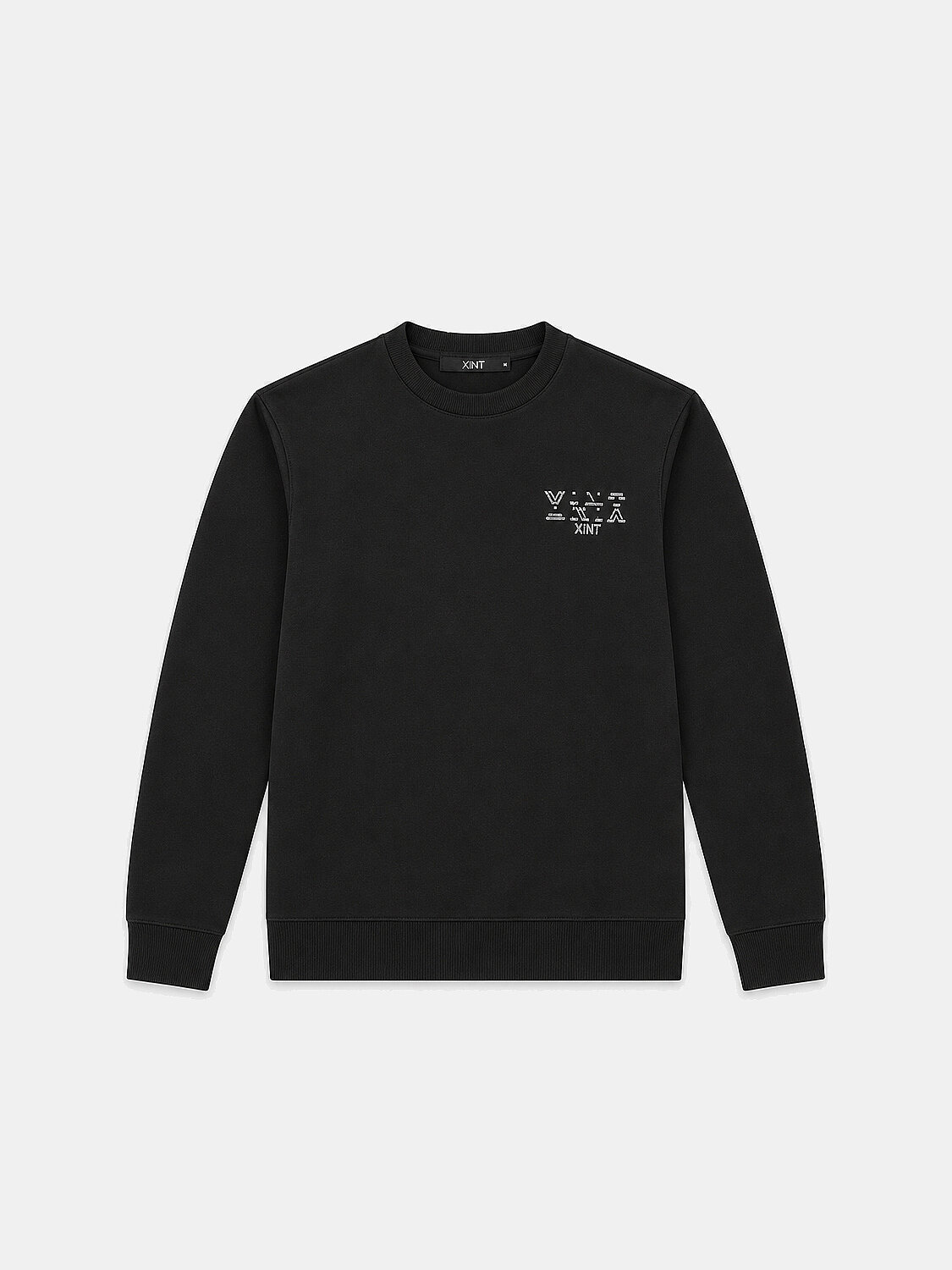 Black Cotton Textured Regular Fit Sweatshirt - 1