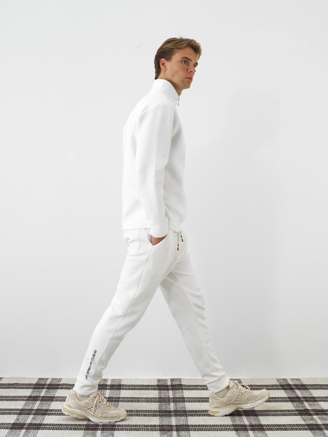 Ecru Cotton Textured Regular Fit Sweatshirt - 3