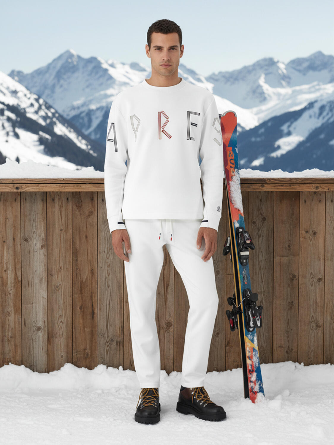 Ecru Cotton Textured Regular Fit Sweatshirt