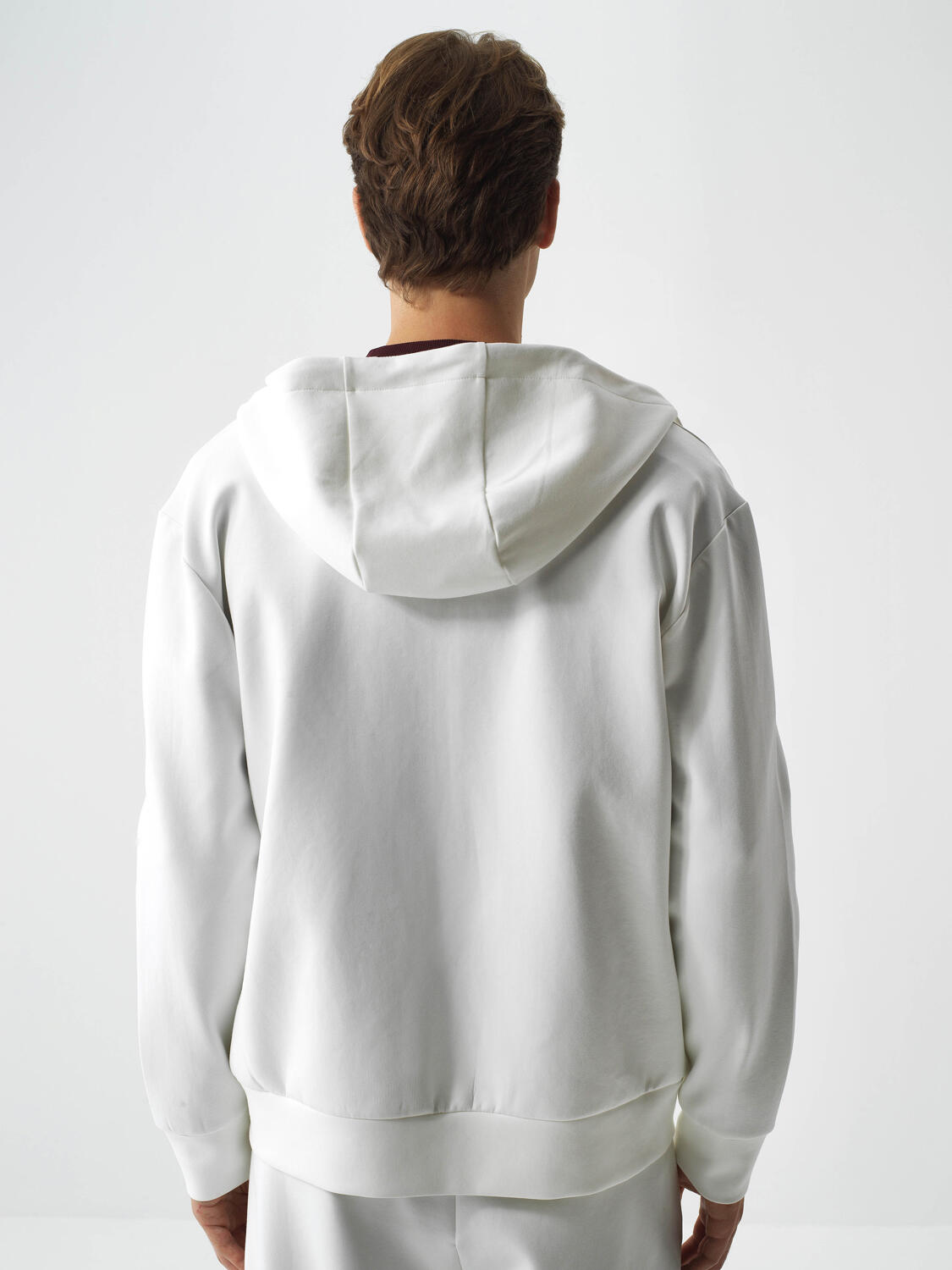 Ecru Cotton Textured Regular Fit Sweatpants - 4