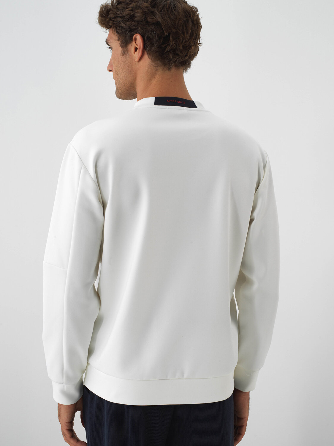 Ecru Flexible Textured Regular Fit Sweatshirt - Xint