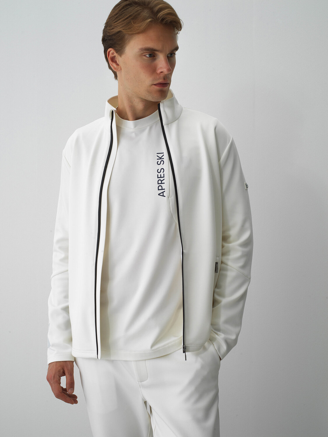 Ecru Flexible Textured Regular Fit Sweatpants - Xint