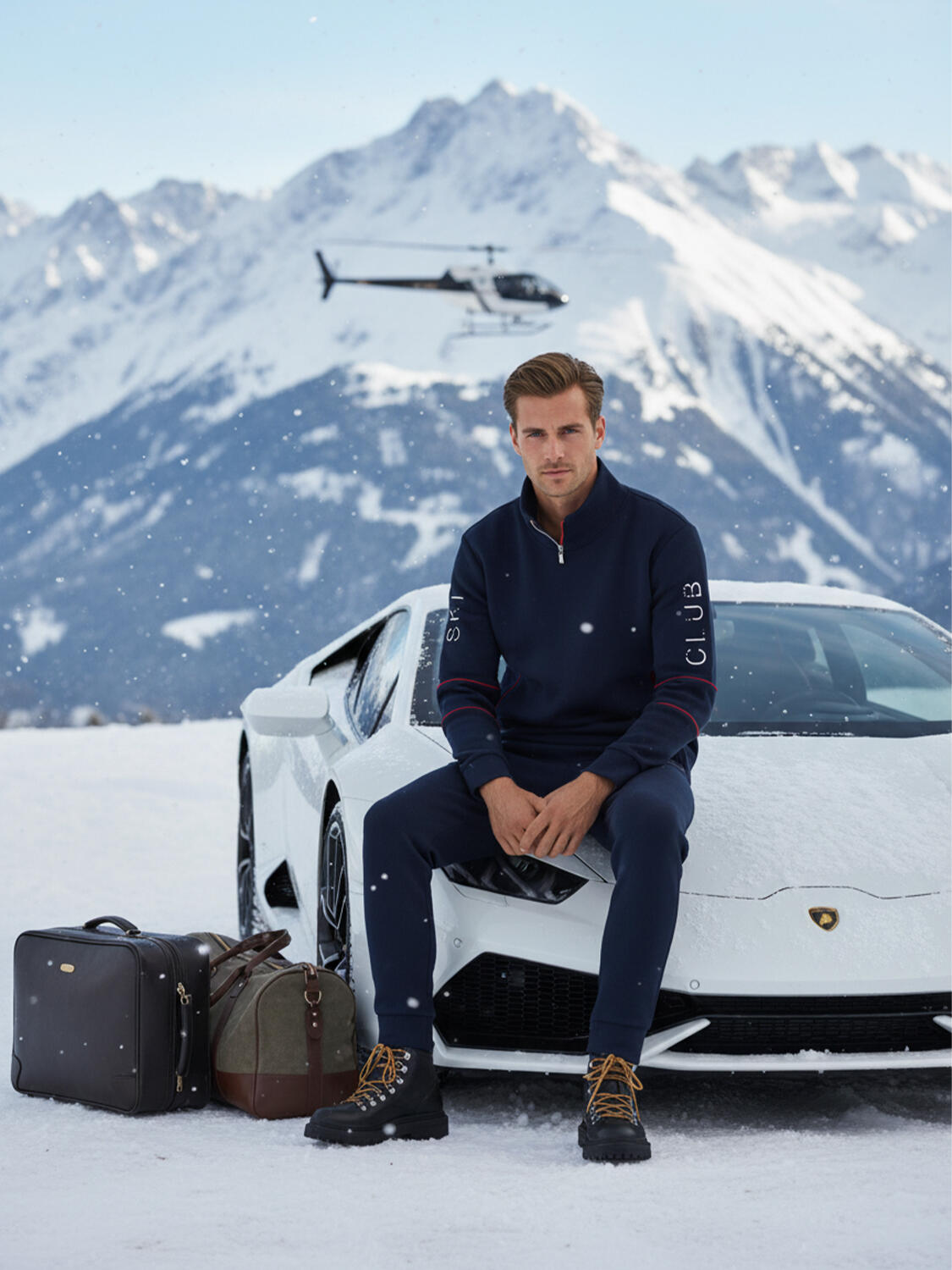 Navy Blue Cotton Textured Regular Fit Sweatshirt - 6