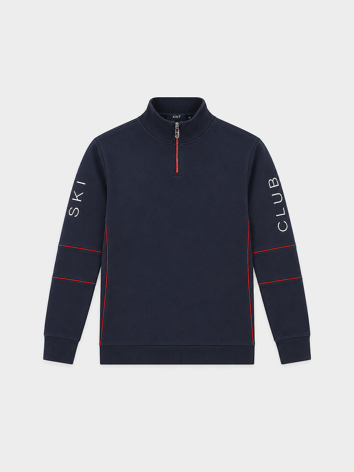 Navy Blue Cotton Textured Regular Fit Sweatshirt - 1