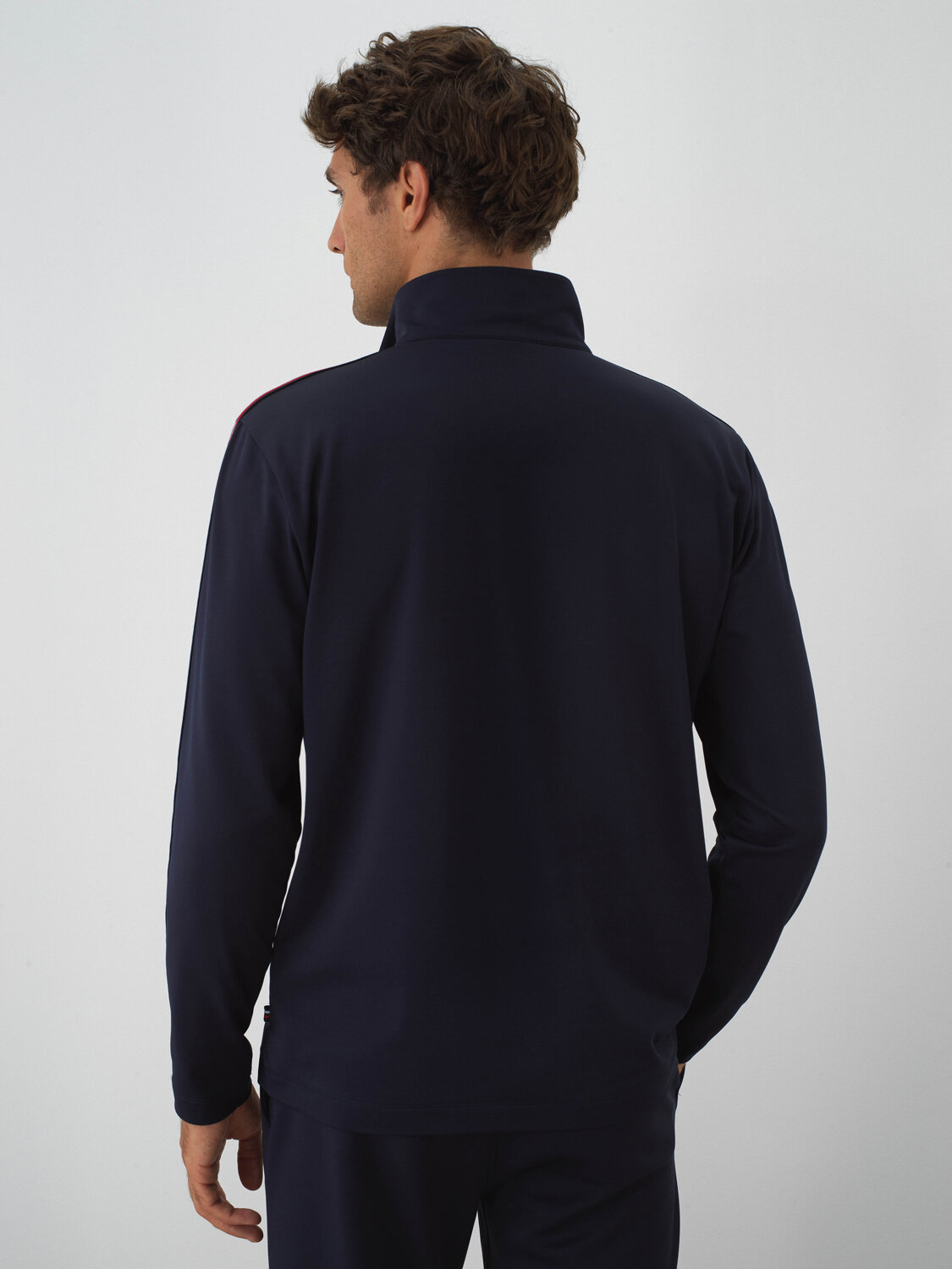 Navy Blue Flexible Textured Regular Fit Sweatshirt - Xint