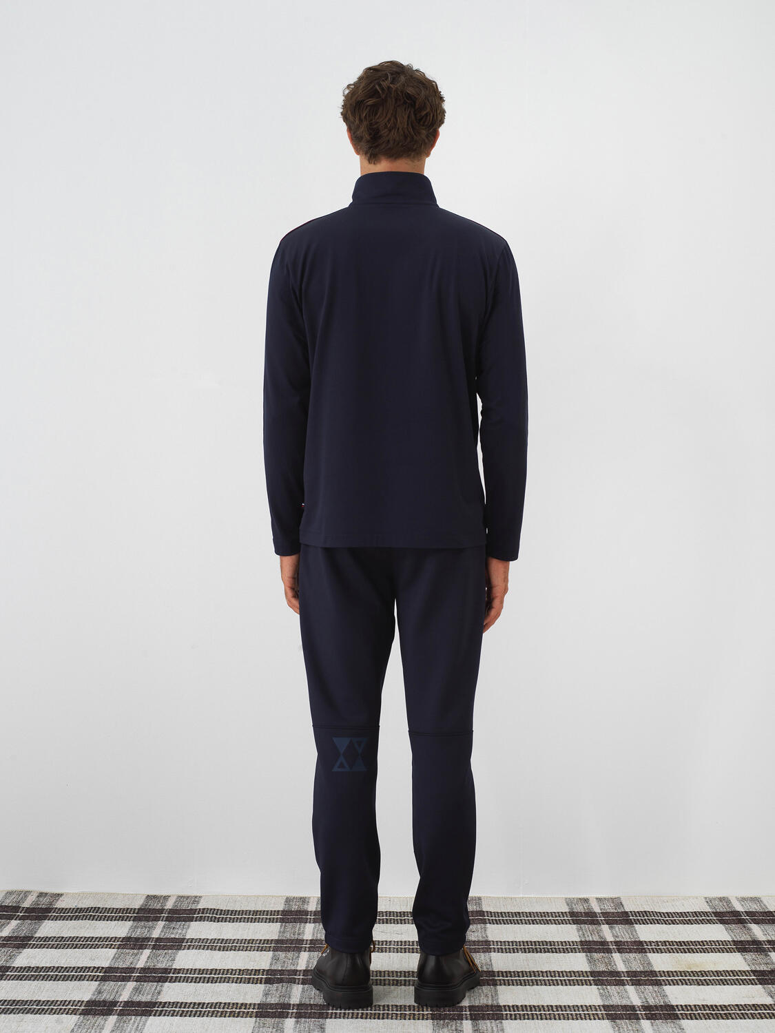 Navy Blue Flexible Textured Regular Fit Sweatshirt - 5