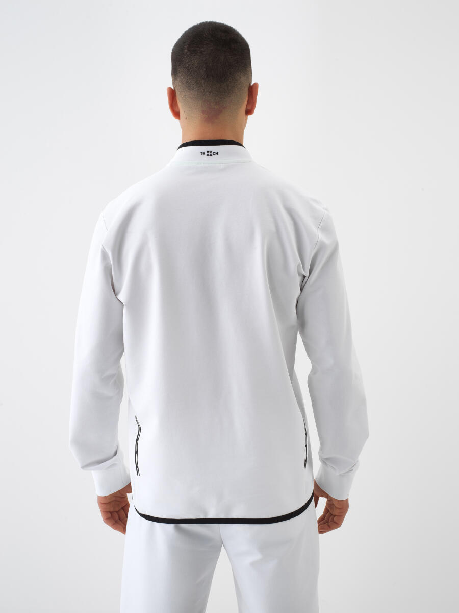 White Slim Fit Cotton Sweatshirt - 4