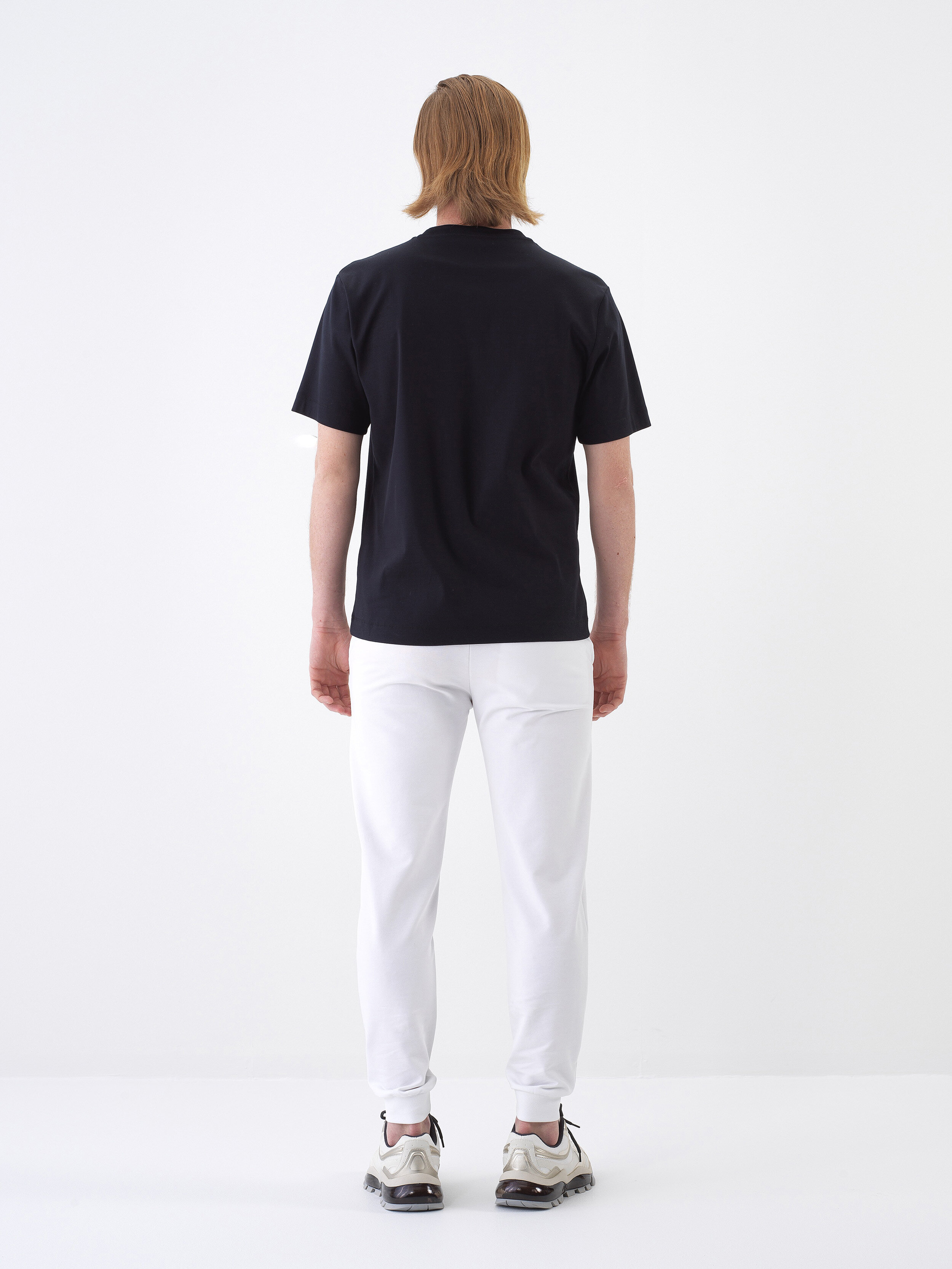 Black Luxury Mercerized Textured Regular Fit T-Shirt - Xint