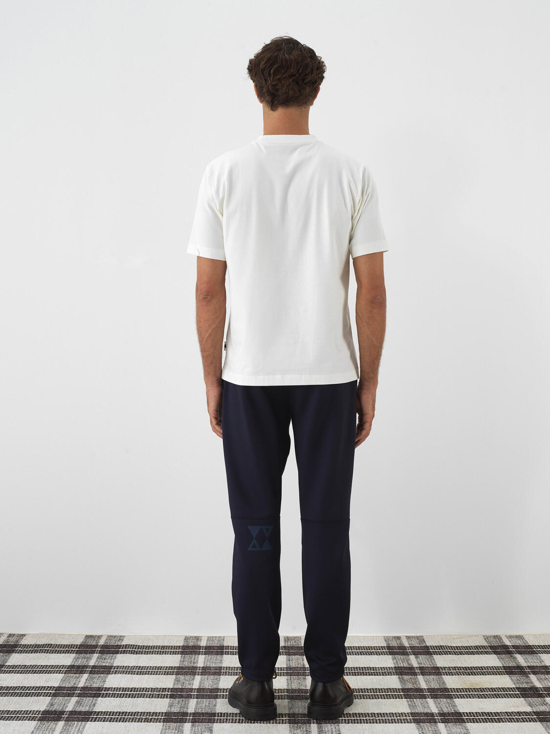 Ecru Cotton Textured Regular Fit T-Shirt - 4