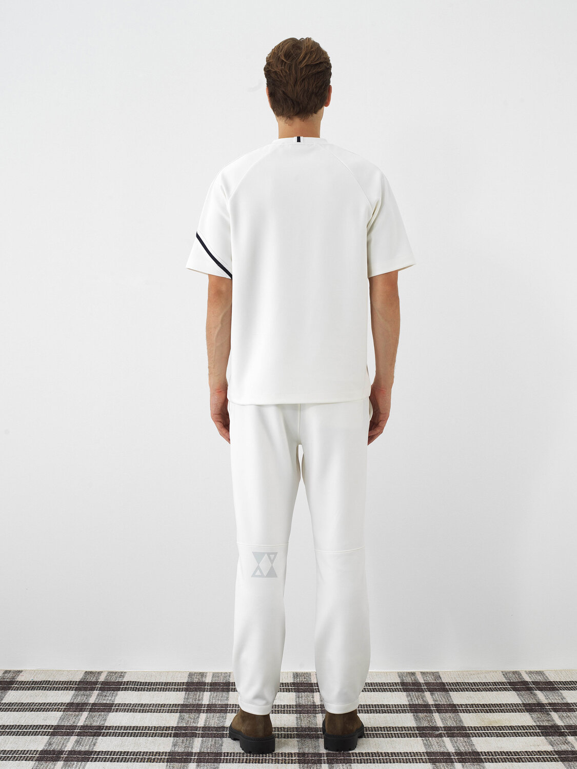 Ecru Flexible Textured Oversize T-Shirt - Xint
