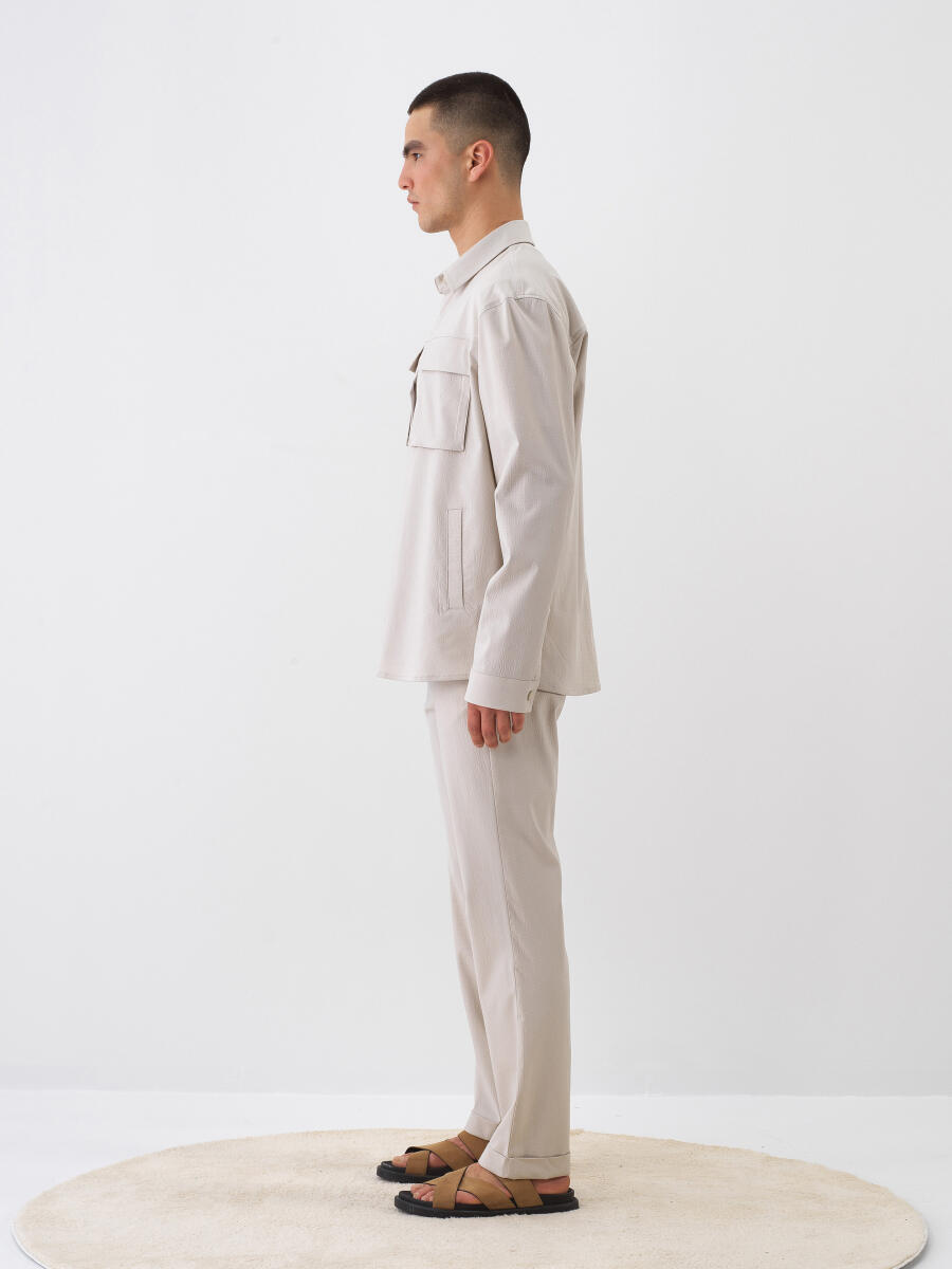 Beige Regular Fit Jogger Trousers - 3