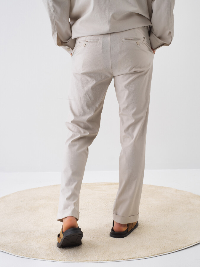 Beige Regular Fit Jogger Trousers - 4