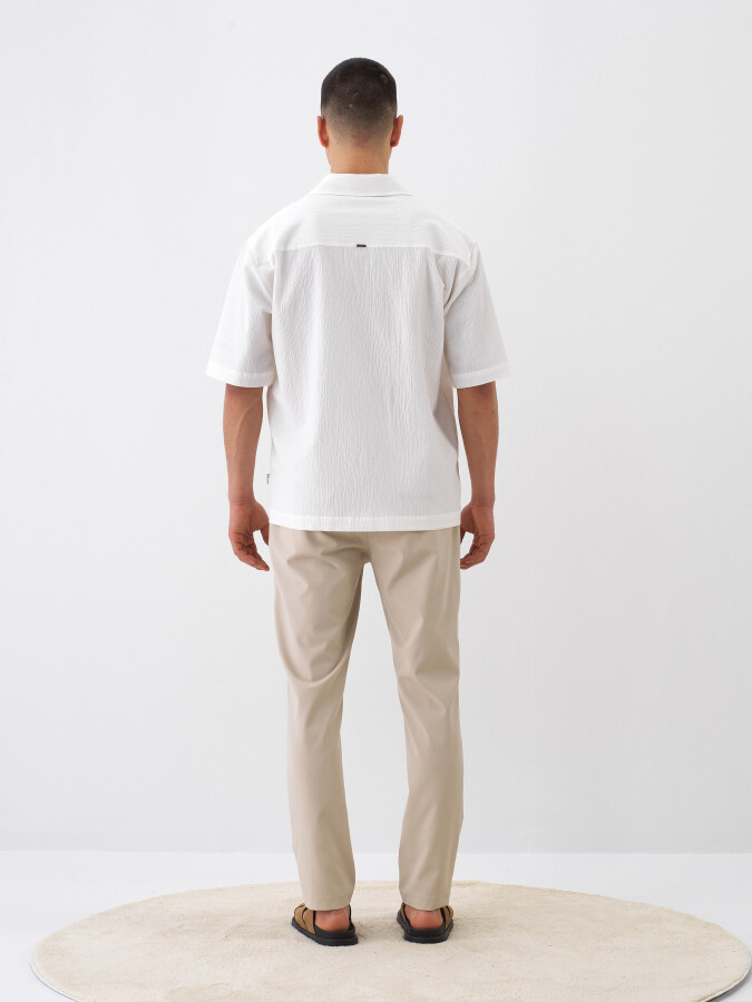 Beige Regular Fit Jogger Trousers - 5