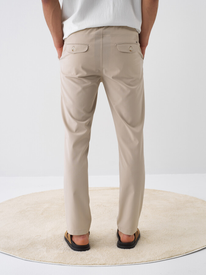 Beige Regular Fit Jogger Trousers - 4