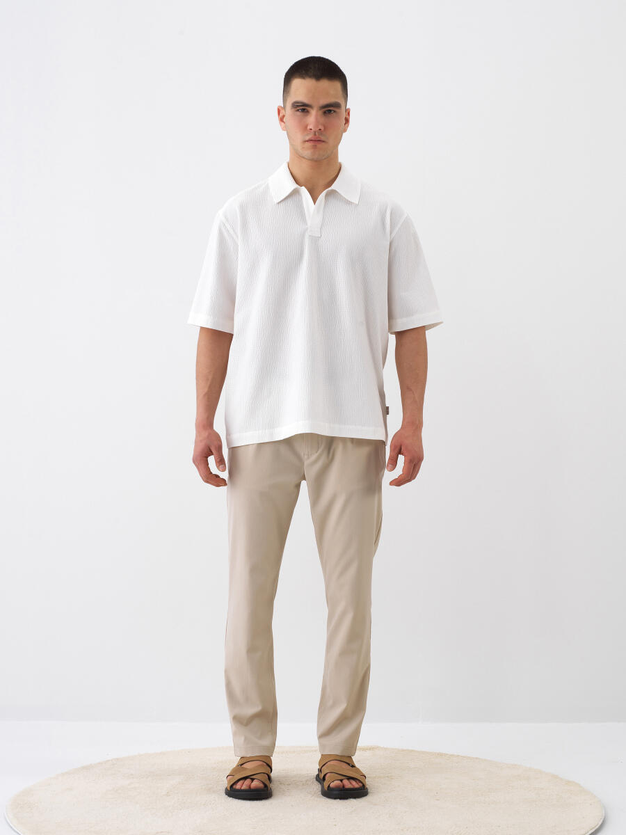 Beige Regular Fit Jogger Trousers - 2