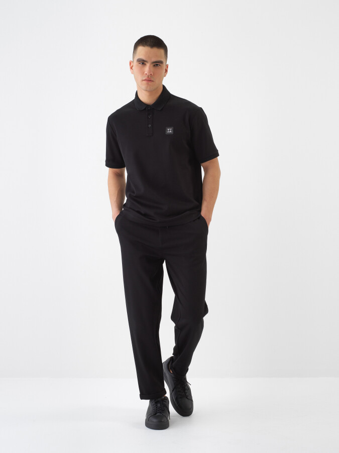 Black Regular Fit Jogger Trousers - 2