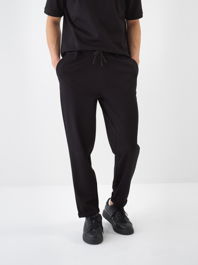 Black Regular Fit Jogger Trousers - 1