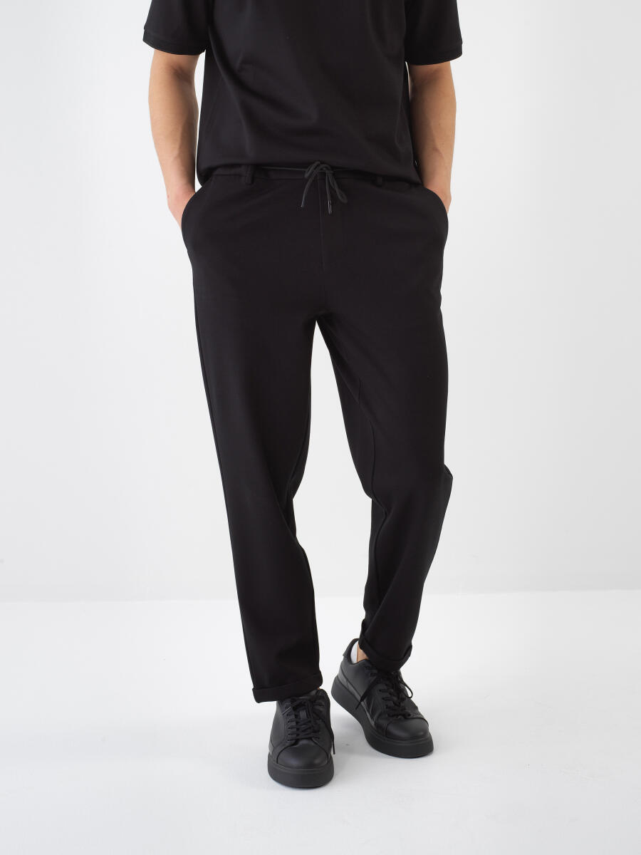 Black Regular Fit Jogger Trousers - 1