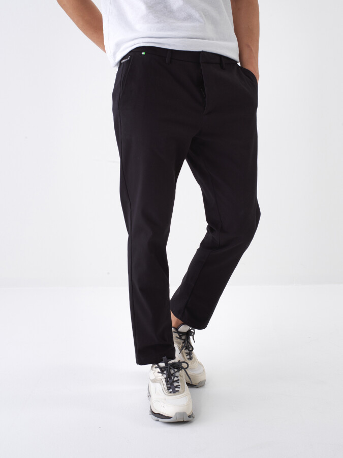 Black Slim Fit Cotton Jogger Pants