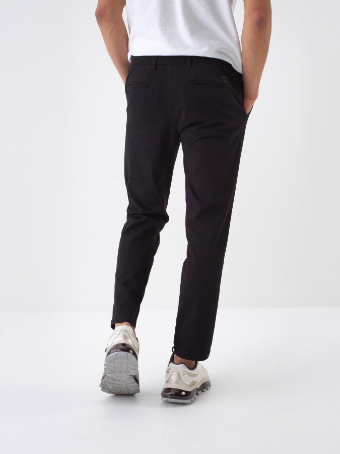 Black Slim Fit Cotton Jogger Pants - 3