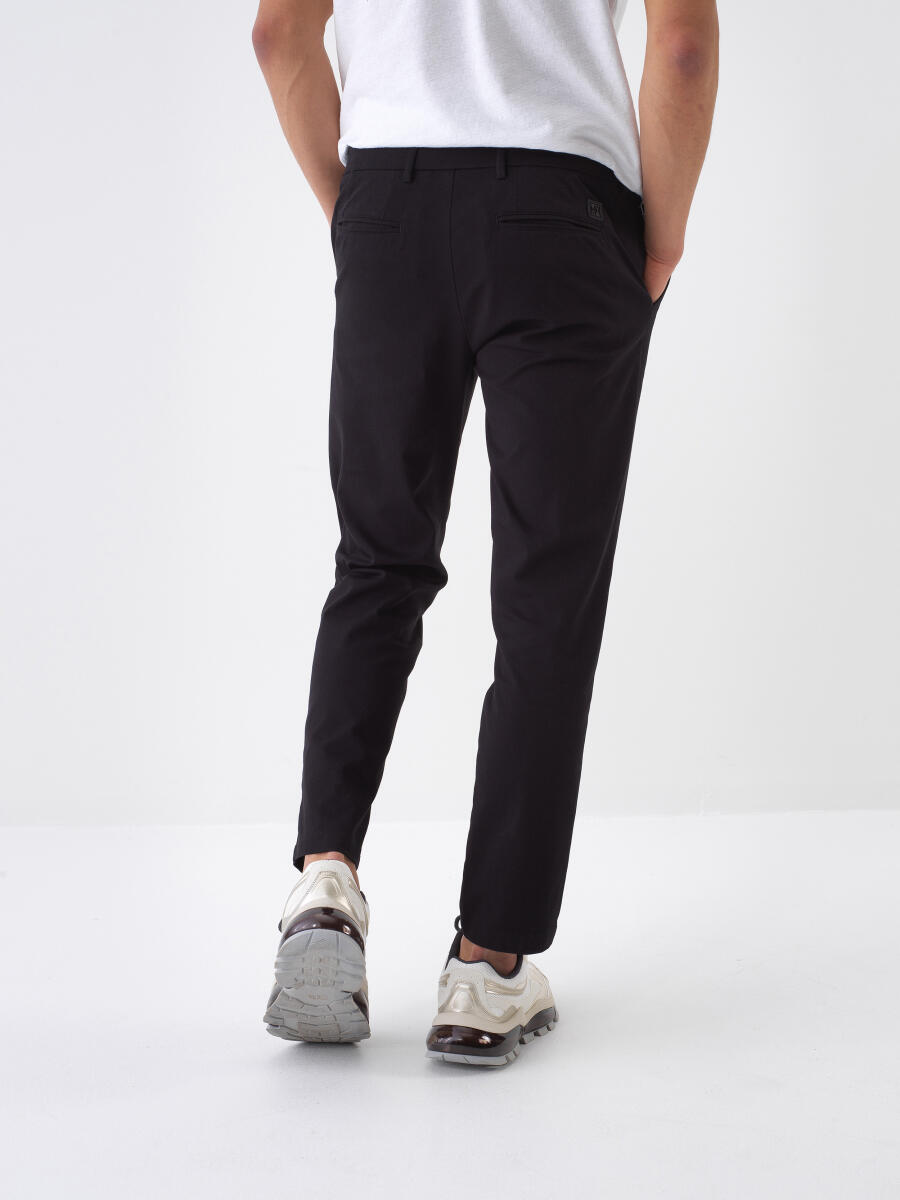 Black Slim Fit Cotton Jogger Pants - 3
