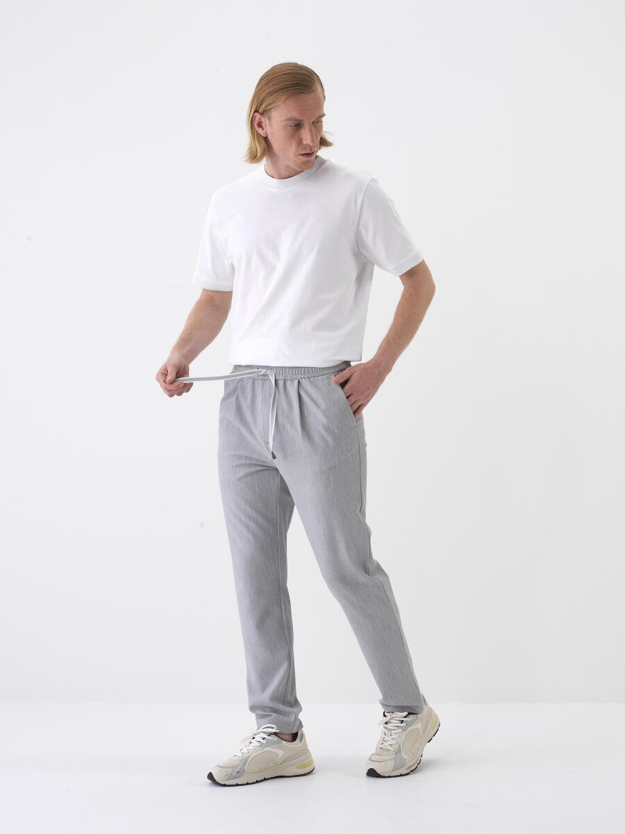 Gray Regular Fit Jogger Trousers - 2