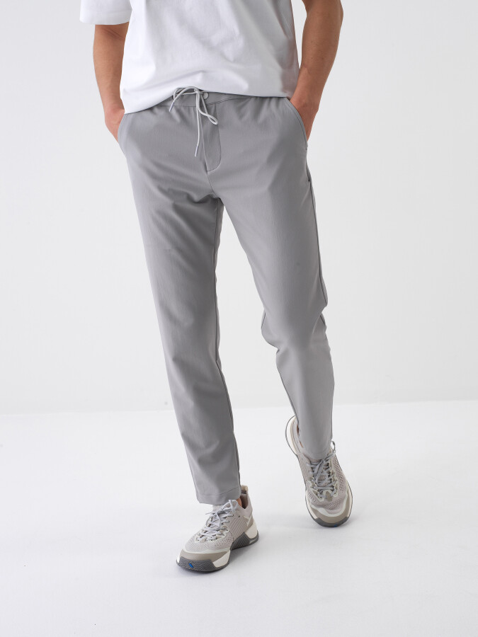 Gray Slim Fit Jogger Trousers 
