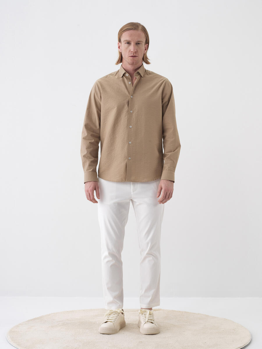 White Slim Fit Cotton Jogger Pants - 2