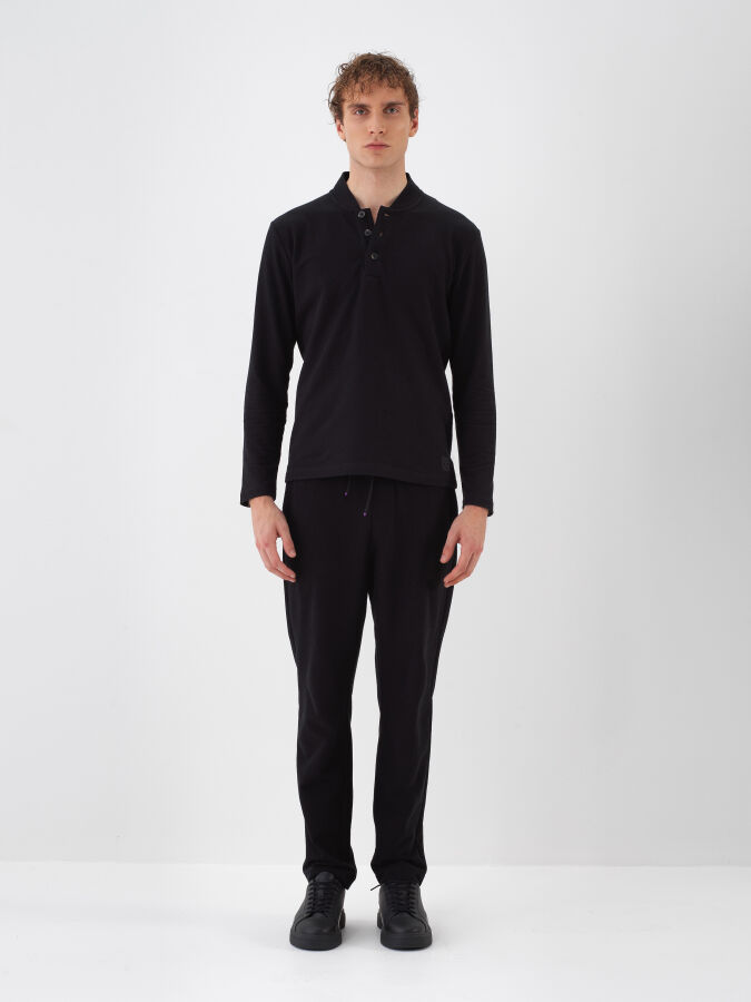 100% Cotton Stand Collar Basic T-Shirt - Xint