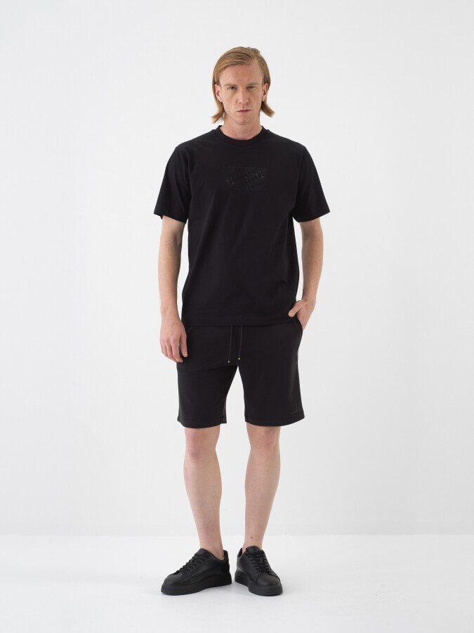 Black Regular Fit Cotton T-Shirt - 2