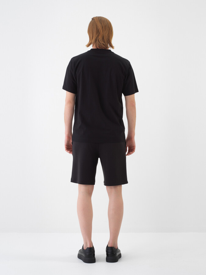 Black Regular Fit Cotton T-Shirt - 4