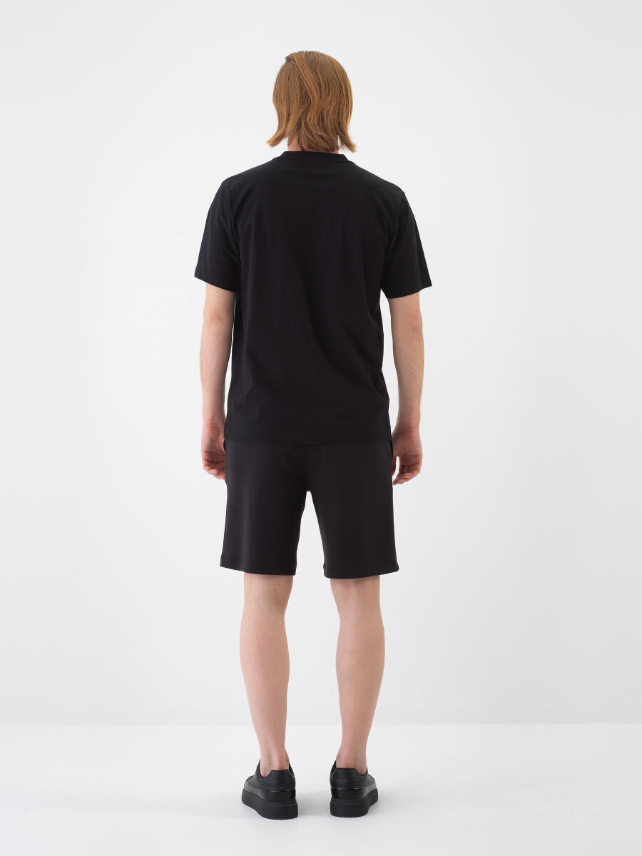 Black Regular Fit Cotton T-Shirt - 4