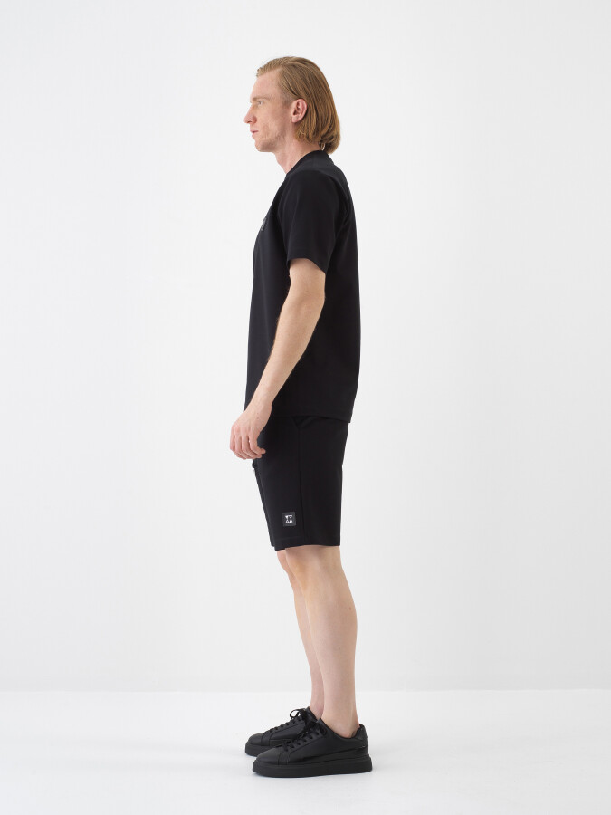 Black Regular Fit Cotton T-Shirt - 3