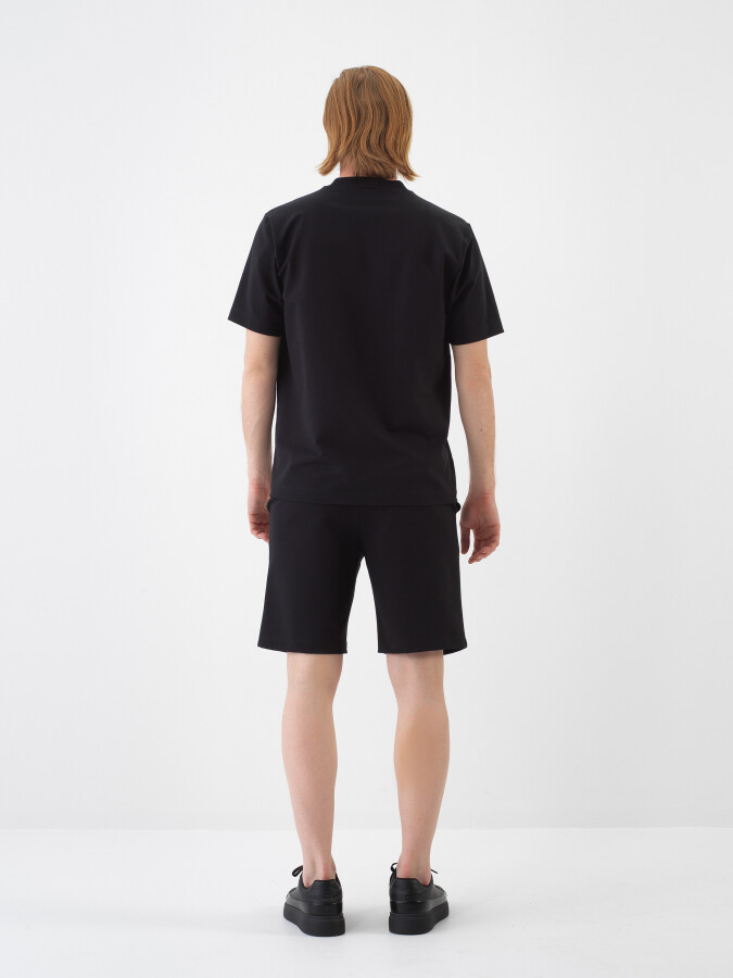 Black Regular Fit Cotton T-Shirt - 5