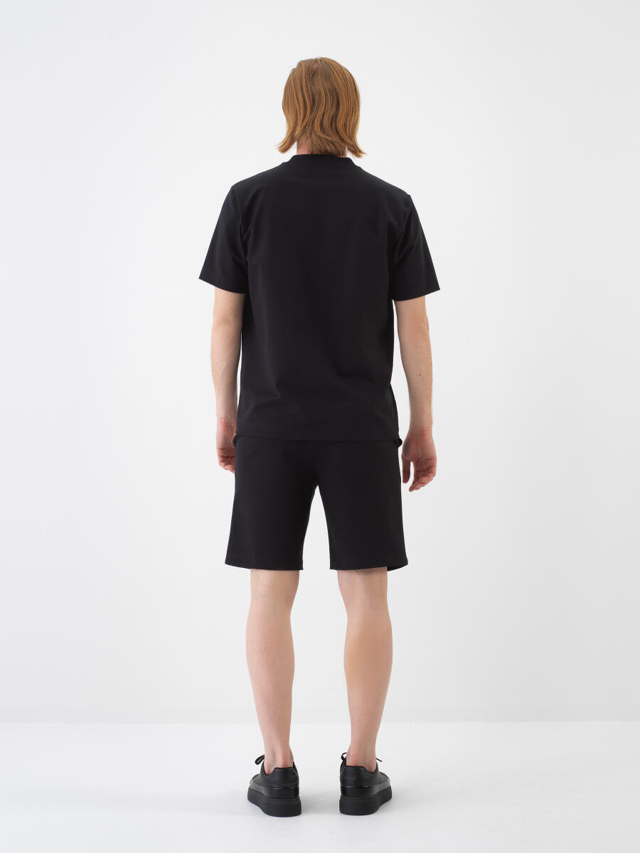 Black Regular Fit Cotton T-Shirt - 5