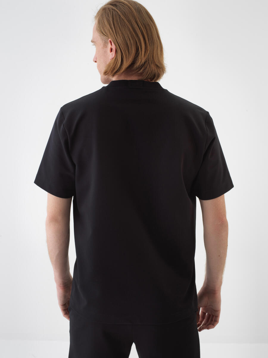 Black Regular Fit Cotton T-Shirt - 4