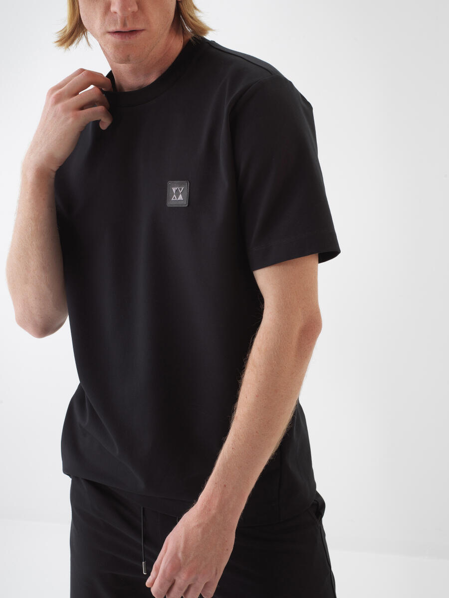 Black Regular Fit Cotton T-Shirt - 1