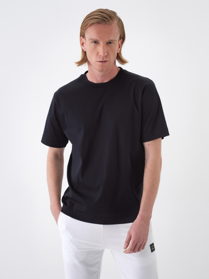 Black Regular Fit Cotton T-Shirt 