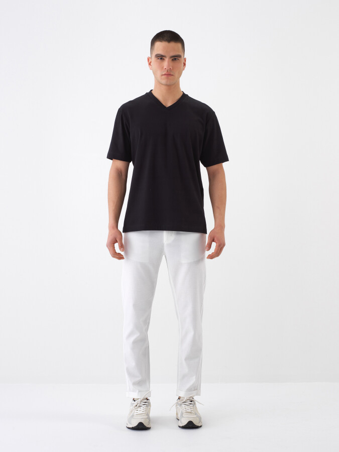Black Regular Fit Cotton T-Shirt - 2