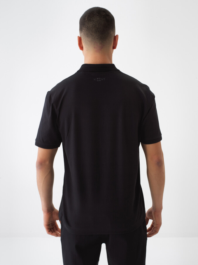 Black Regular Fit Cotton T-Shirt - 4